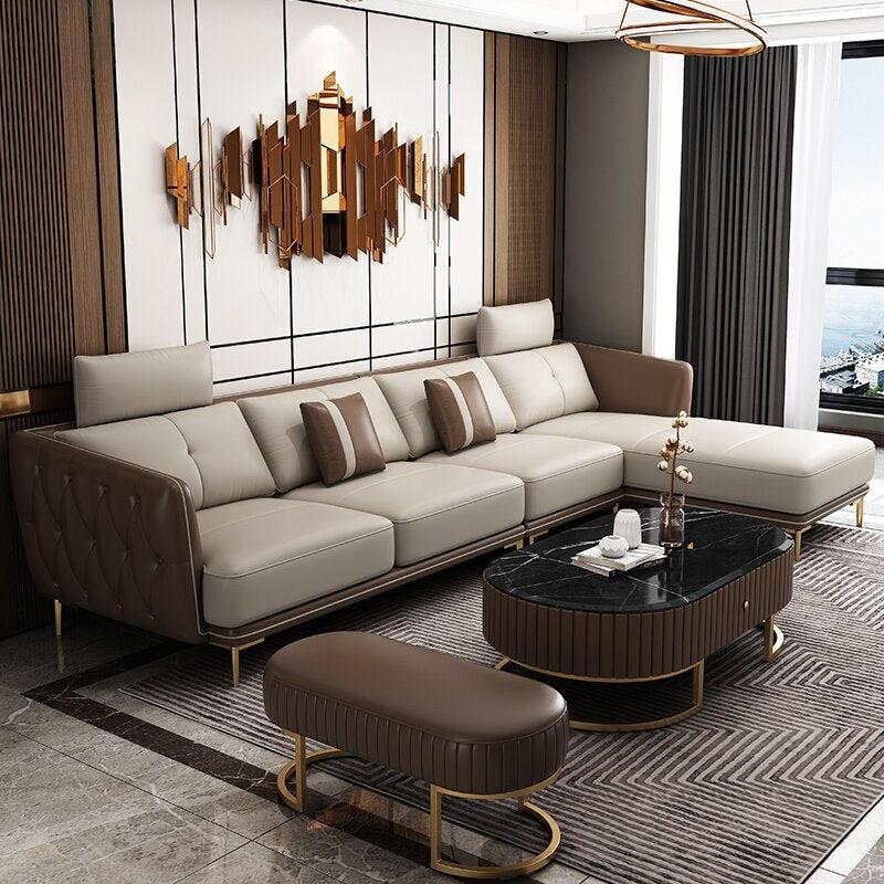 Lixra Ultra Modern Leather Sectional Sofa Set