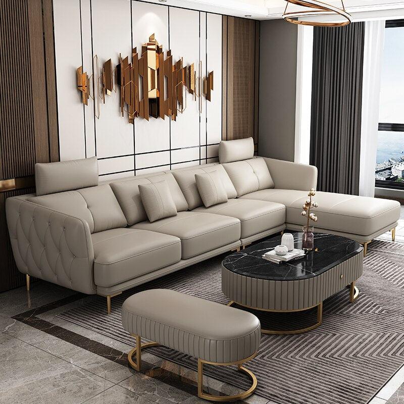 Lixra Ultra Modern Leather Sectional Sofa Set