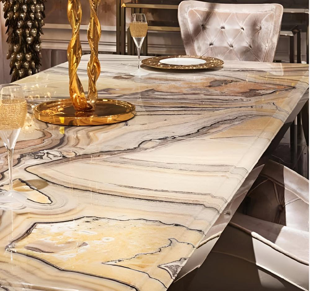 Lixra Ultramodern Marble-Top Dining Table Set