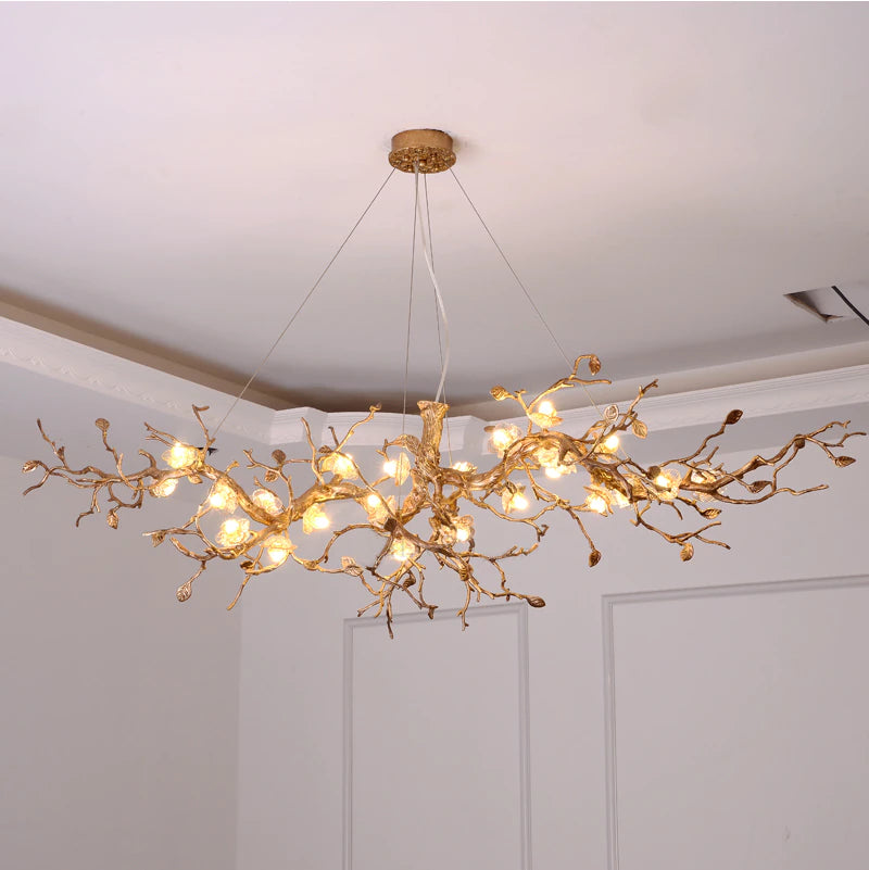 Lixra Unique Tree-Branched Copper Chandelier