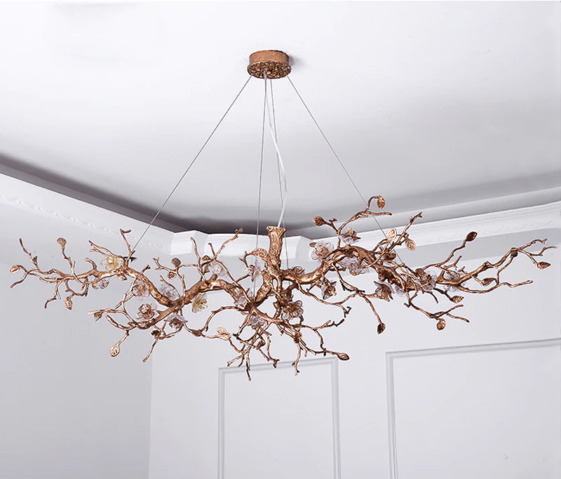 Lixra Unique Tree-Branched Copper Chandelier