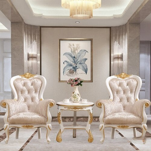 Lixra Velvet Fabric Accent Chair With Side Table