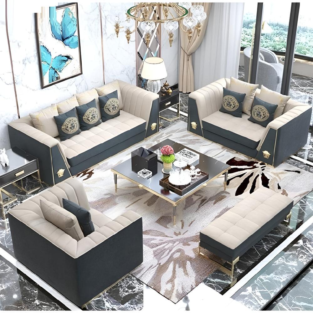 Lixra Velvet Fabric Luxurious Sofa Set