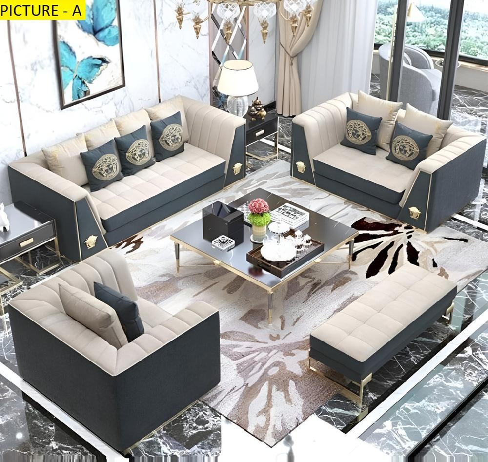 Lixra Velvet Fabric Luxurious Sofa Set