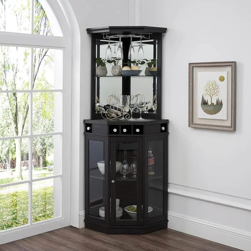 Lixra Versatile Wooden Corner Cabinet With Rack