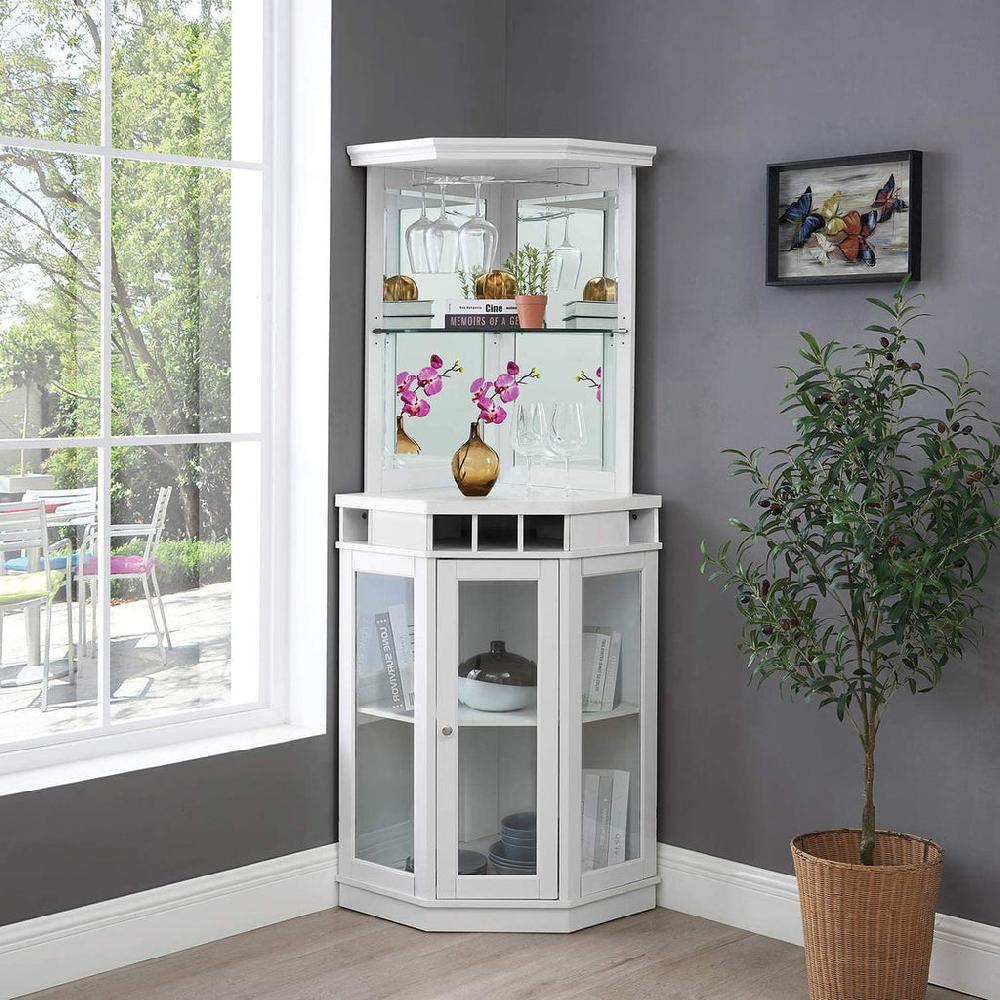 Lixra Versatile Wooden Corner Cabinet With Rack
