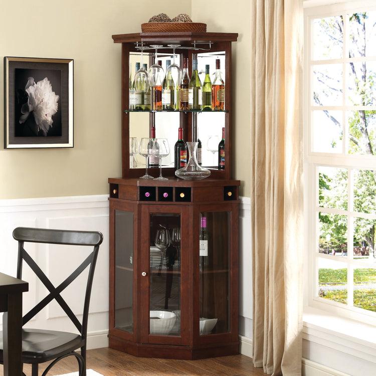 Lixra Versatile Wooden Corner Cabinet With Rack