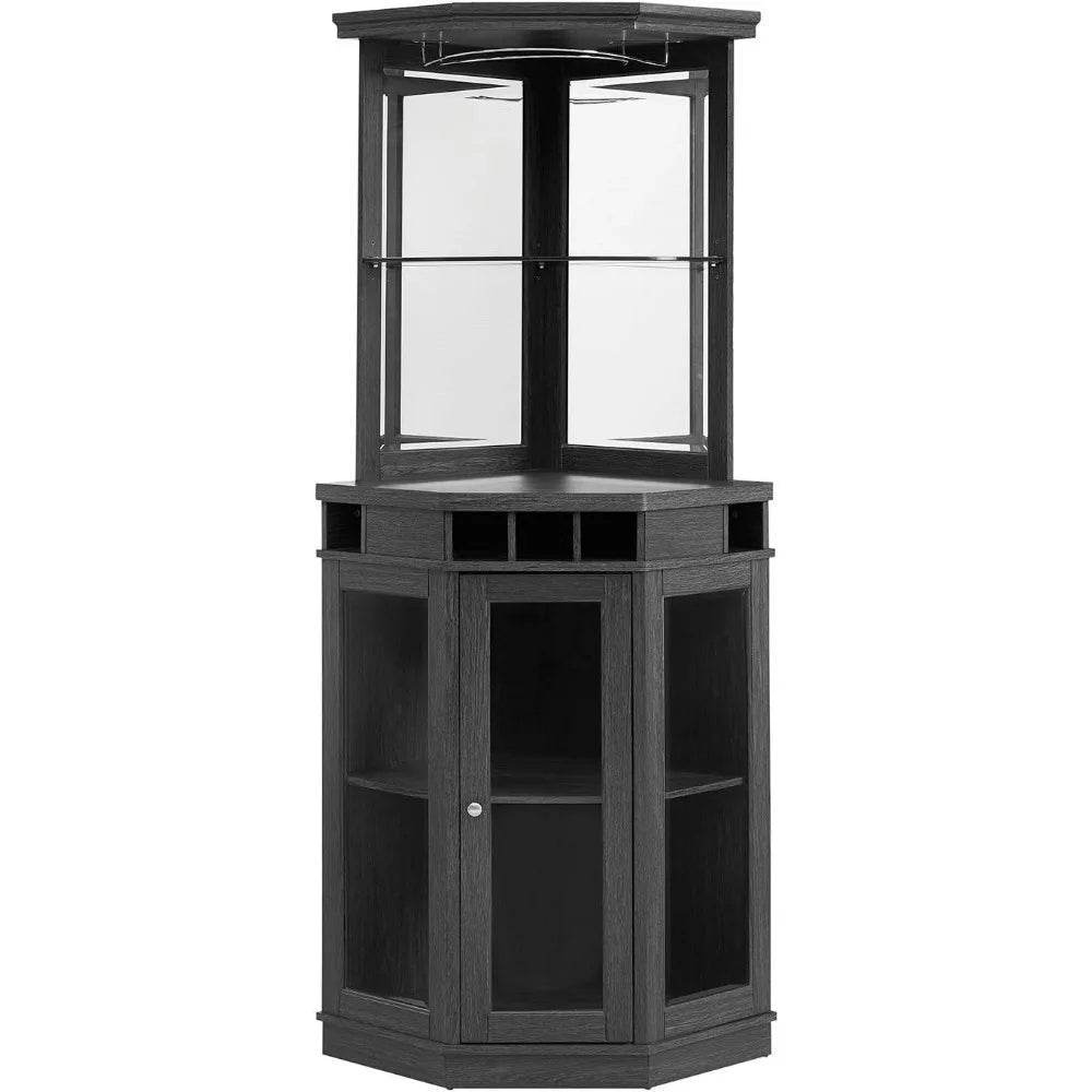 lixra Versatile Wooden Corner Cabinet with Rack