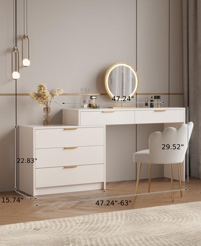 Lixra White Dressing Cabinet With Storage