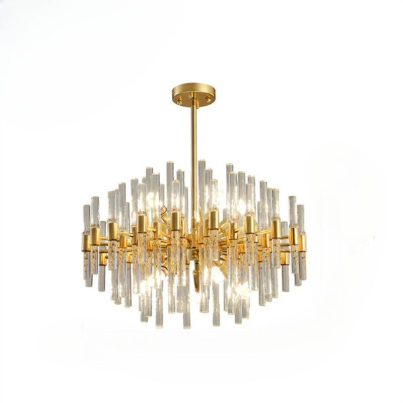 lixra White & Gold Gleamy Crystal Chandelier