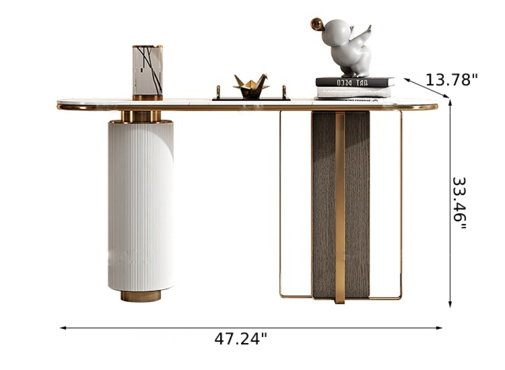 lixra White Marble Top Modern Accent Table
