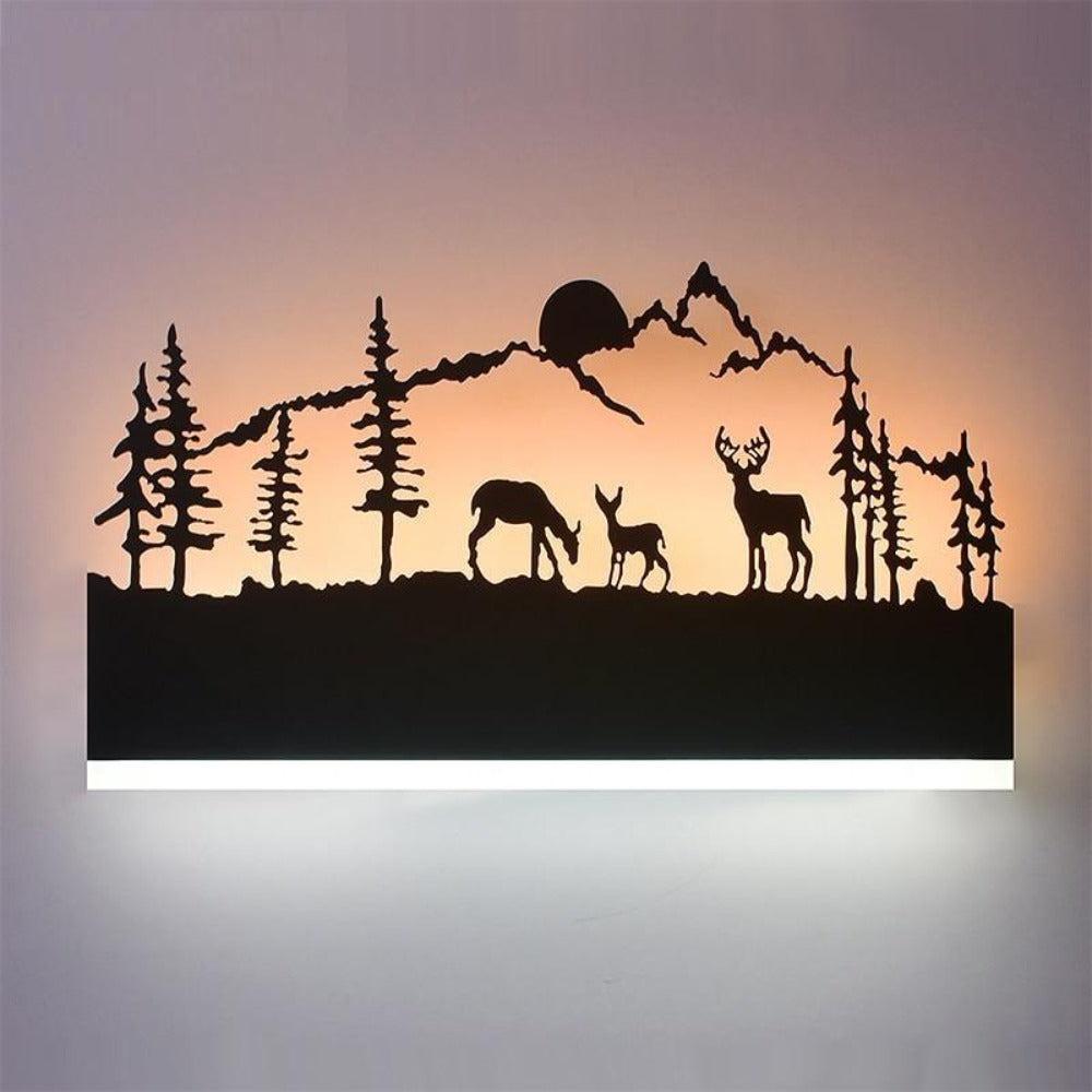 Lixra Wild Black Wood Art Wall Sconces