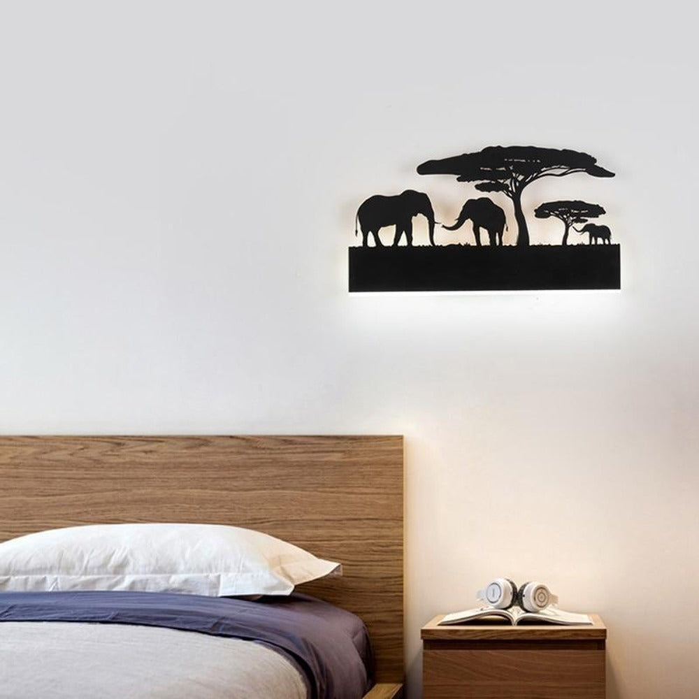 Lixra Wild Black Wood Art Wall Sconces