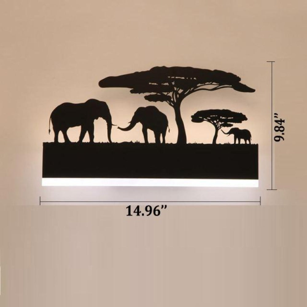 Lixra Wild Black Wood Art Wall Sconces