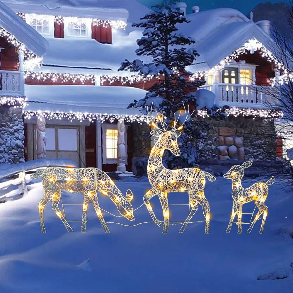 lixra Winter Wonderland Deer Family Display