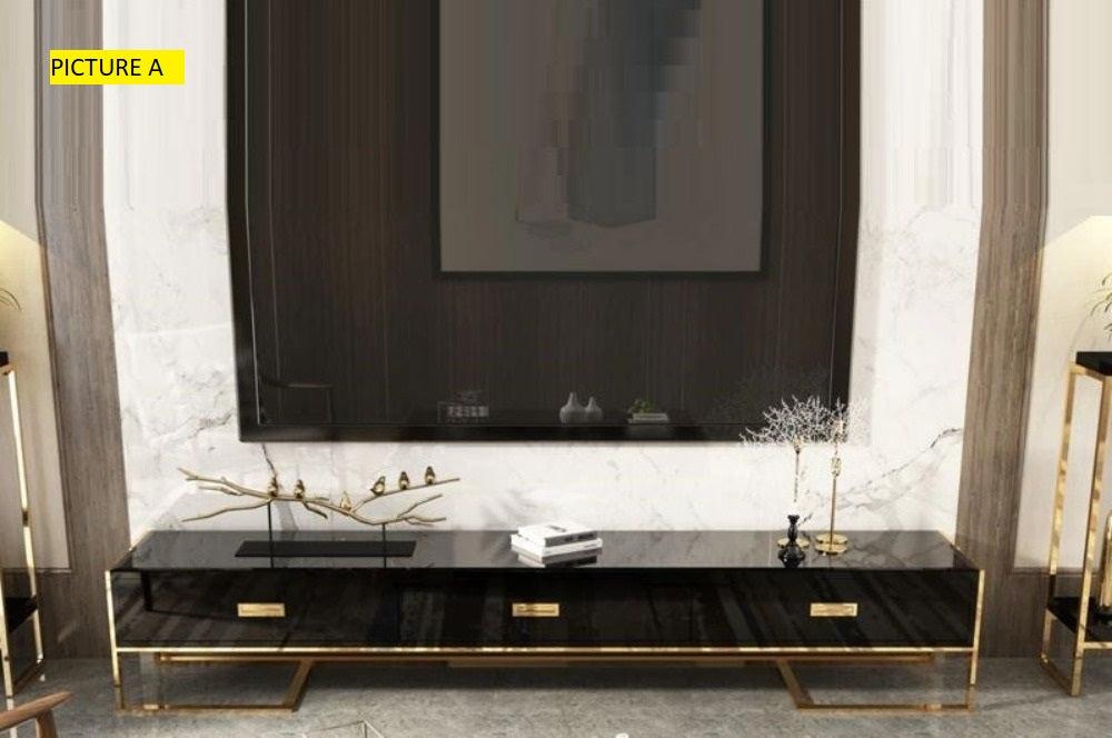 Lixra Wooden Black Modern TV Stand