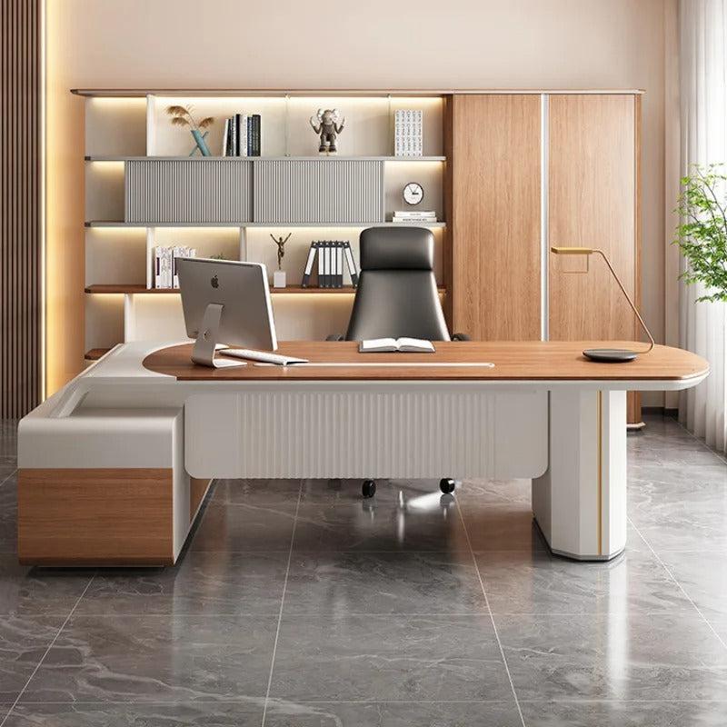 Lixra Wooden Bookshelves With LED And Cabinet