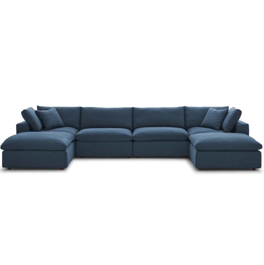 Lixra Wooden Fabric Sectional Sofa Set