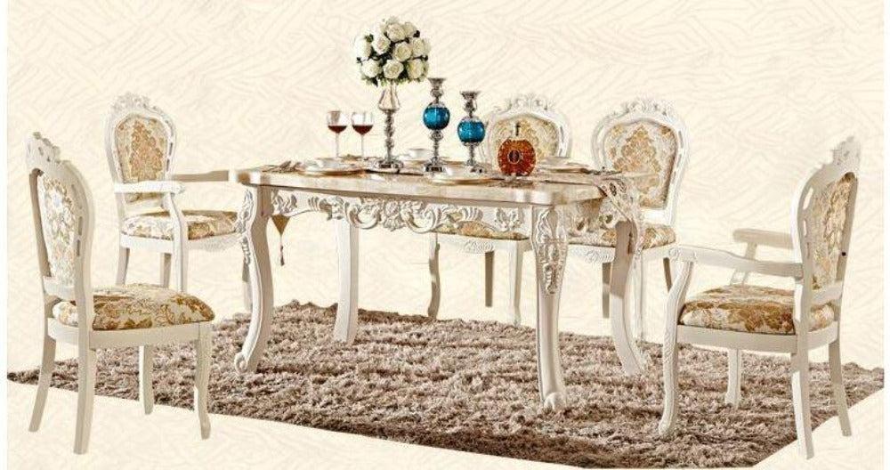 Lixra Wooden Finish European Dining Table Set