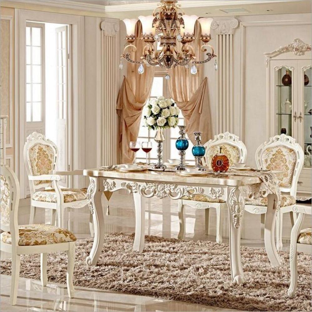 Lixra Wooden Finish European Dining Table Set