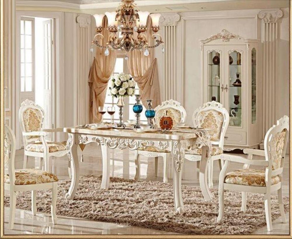 lixra Wooden Finish European Dining Table Set