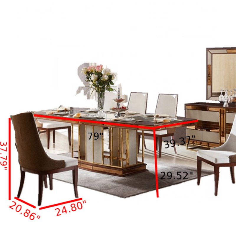 Lixra Wooden Finish Palatial Dining Table Set
