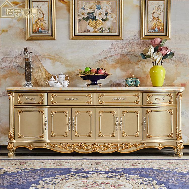 lixra Wooden Golden Finish Modern Buffet Table