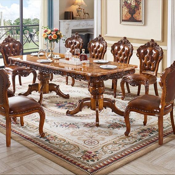 Lixra Wooden Handcrafted European Dining Table Set