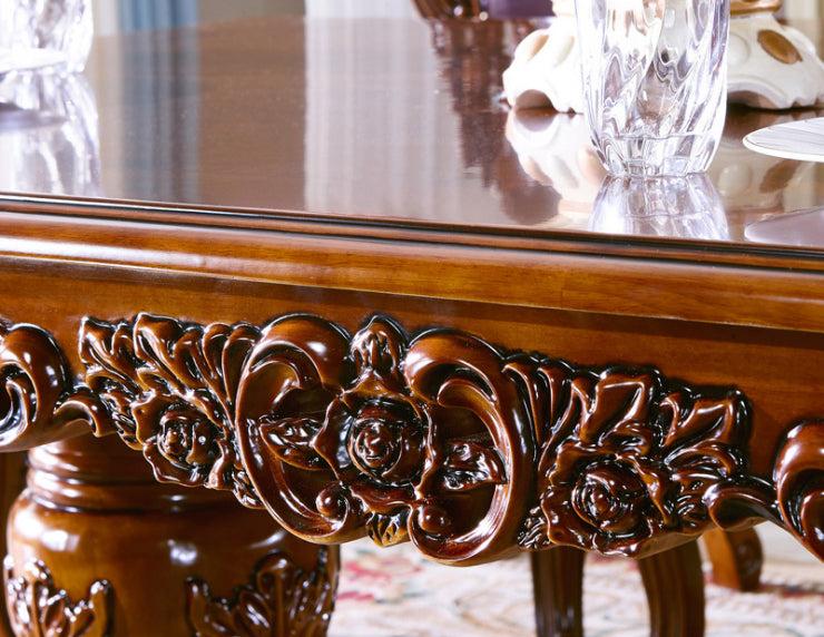 Lixra Wooden Handcrafted European Dining Table Set