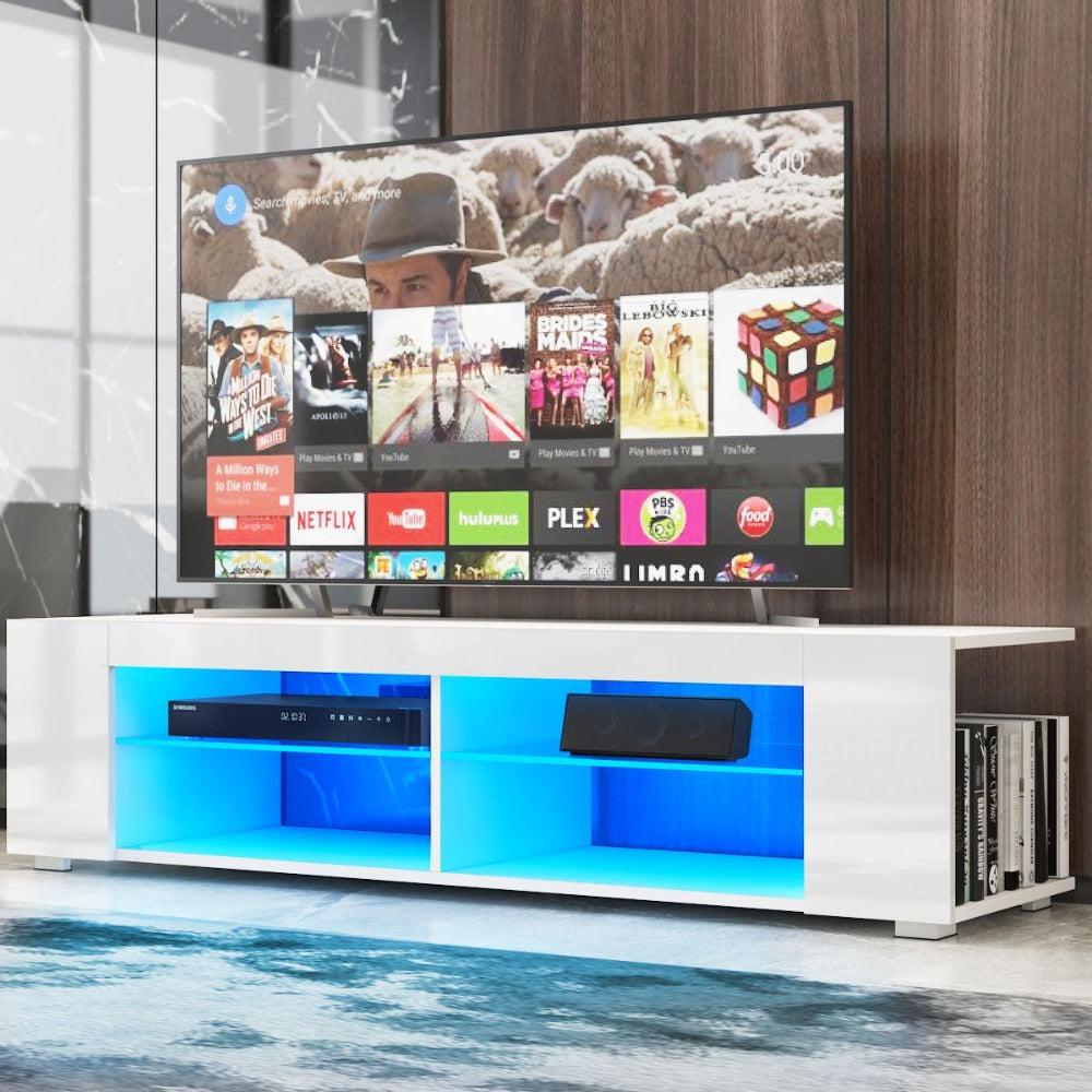Lixra Wooden Modern TV Stand With LED