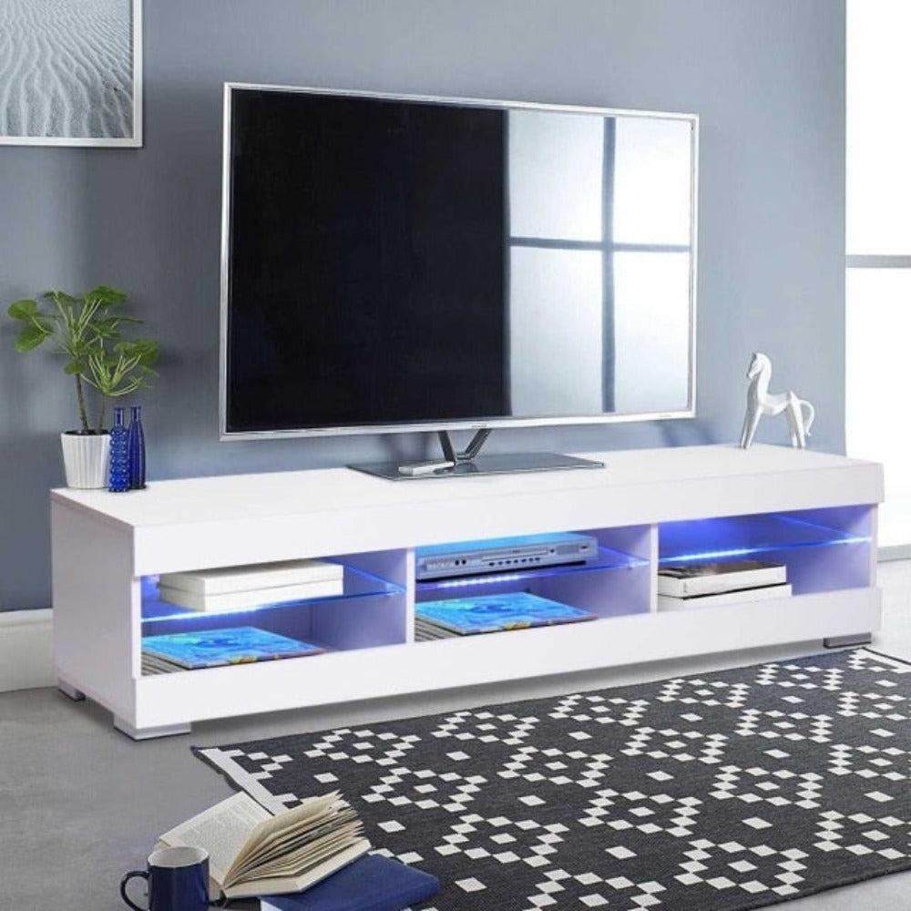 lixra Wooden Modern TV Stand With LED