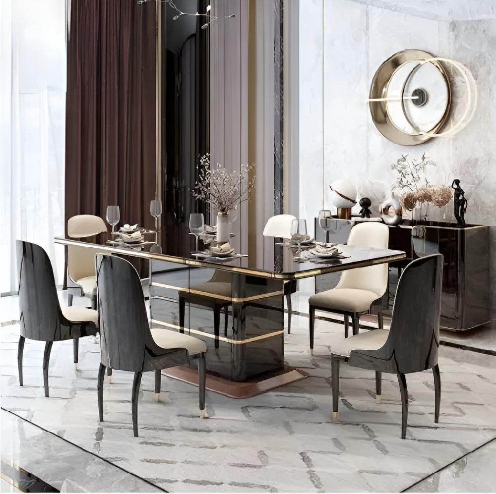 Lixra Wooden Rectangular Dining Table Set