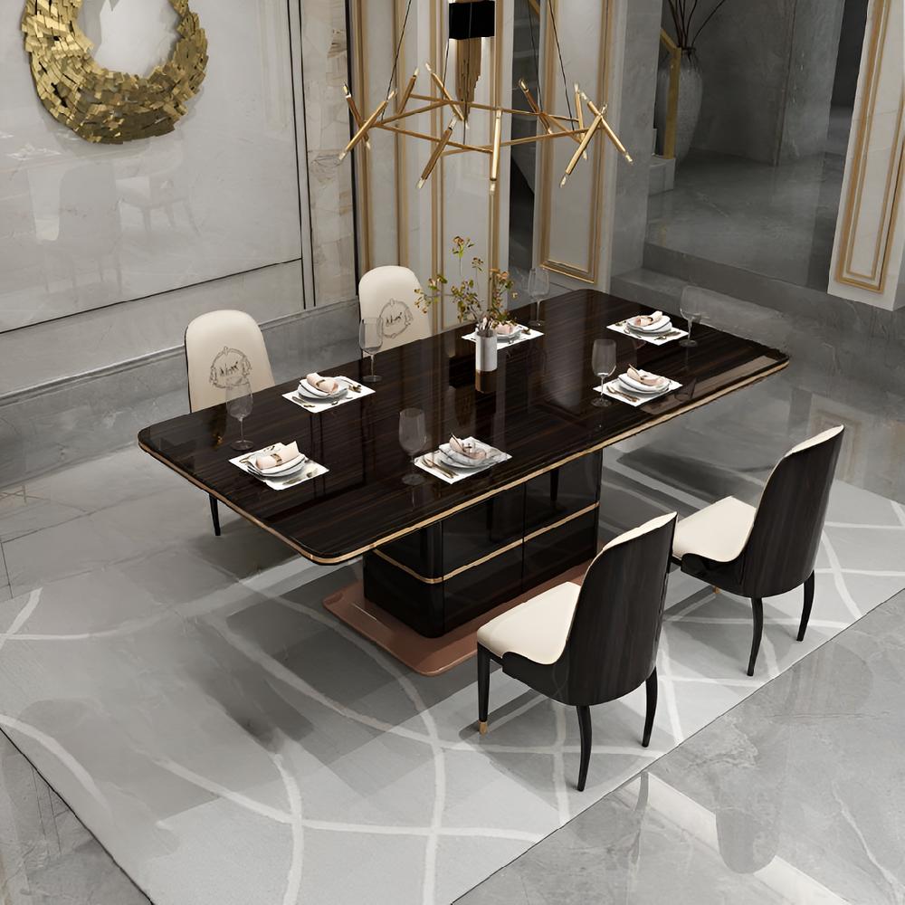 Lixra Wooden Rectangular Dining Table Set