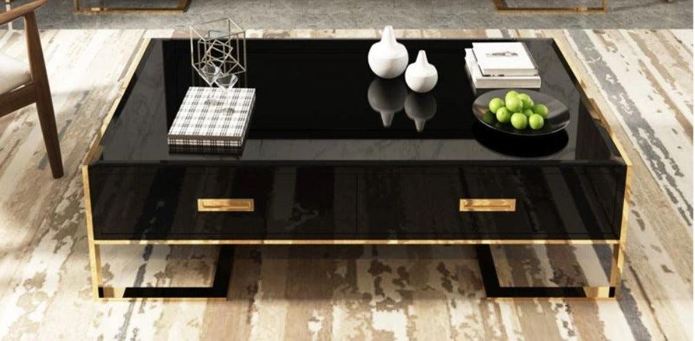 lixra Wooden Rectangular Shiny Coffee Table