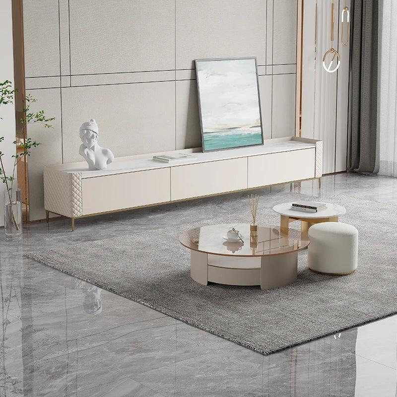 Lixra Wooden Round Coffee Table With Glass Top