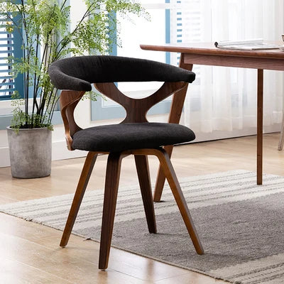 Lixra Wooden Texture Fabric Dining Chairs Set