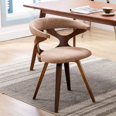lixra Wooden Texture Fabric Dining Chairs Set