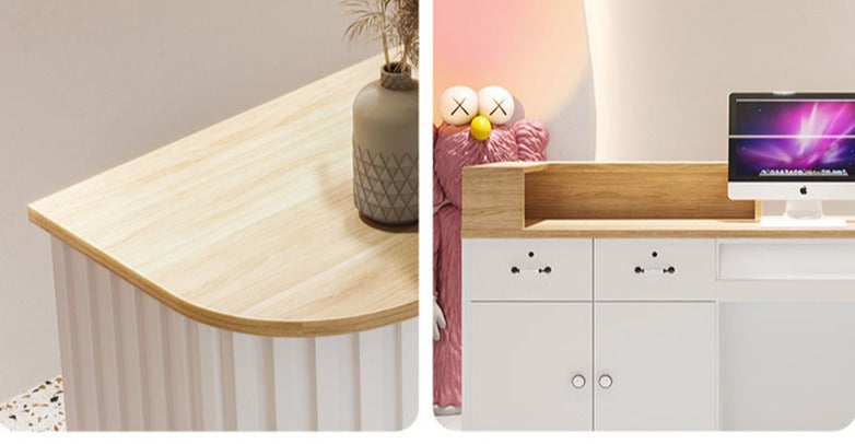 Lixra Wooden Top Office Reception Desk