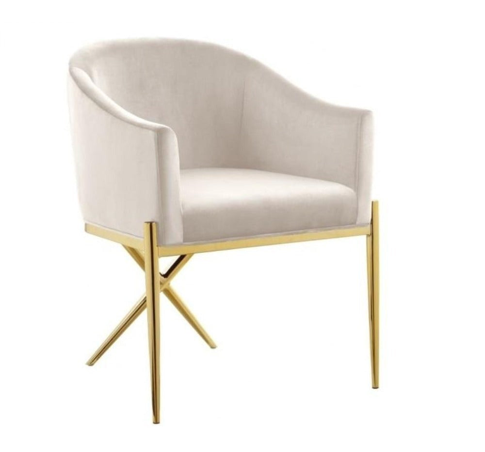 Lixra X-Base Stylish Velvet Dining Chairs Set