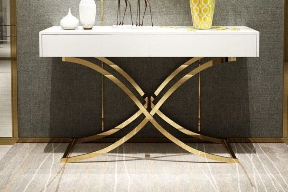 Lixra X-Shaped Base Wooden Accent Table