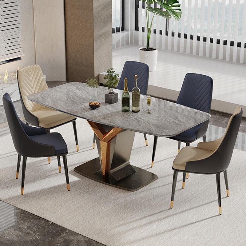 Lixra Y-Design Base Marble Dining Table Set