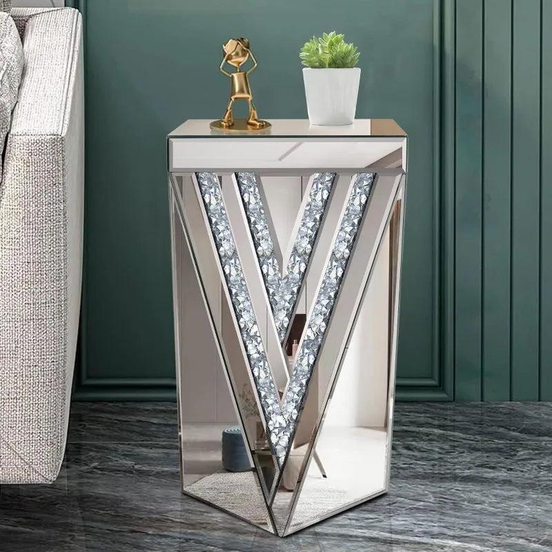 Lixra Luxuriant Design Captivating Mirrored Side Table