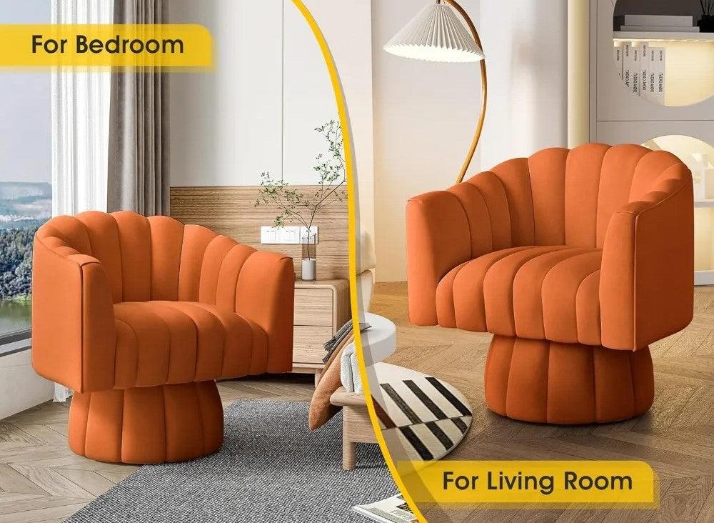 Lixra Luxurious Comfort Velvet Fabric Swivel Accent Chair