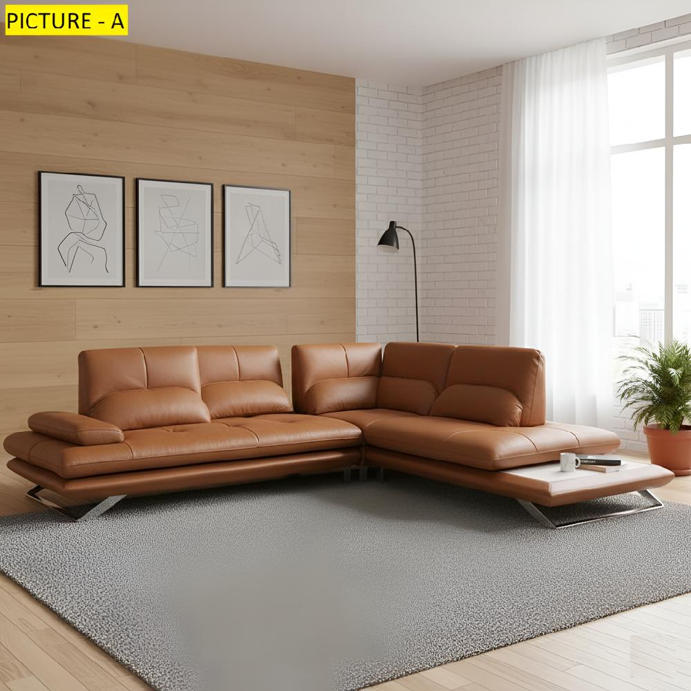 Lixra Luxurious Contemporary Style Cozy Leather Sectional Sofa Set