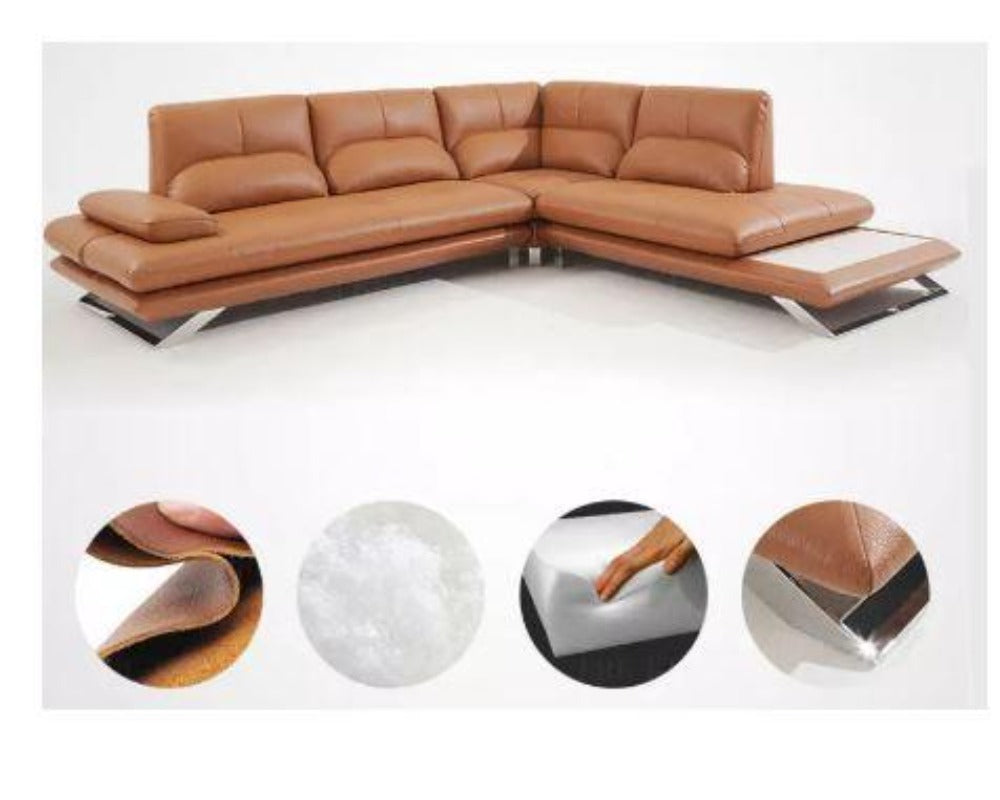 Lixra Luxurious Contemporary Style Cozy Leather Sectional Sofa Set