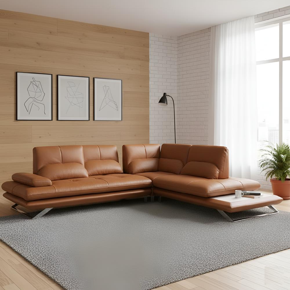 lixra Luxurious Contemporary Style Cozy Leather Sectional Sofa Set