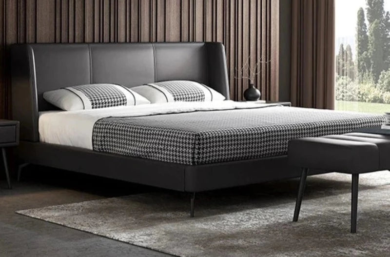 Lixra Luxurious Elementary Design Comfy Leather Bed