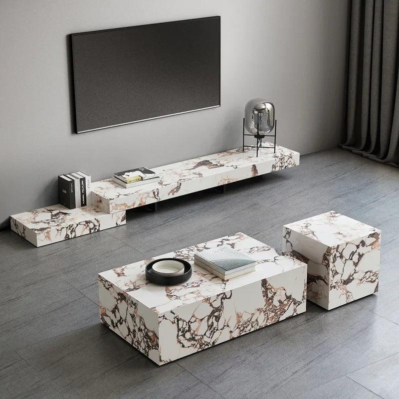 Lixra Luxurious Marble Textured Coffee Table For Living Room