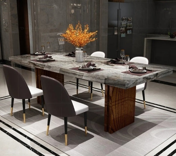 Lixra Luxurious Marble Top Rectangular Dining Table
