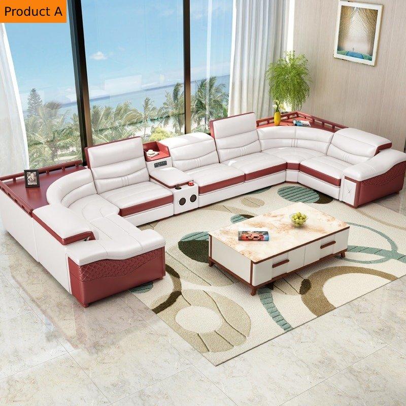 Lixra Luxurious Modern Design Leather Sectional Sofa